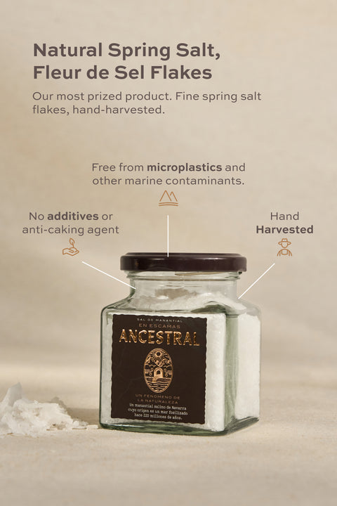 Sel de source naturel, flocons de fleur de sel